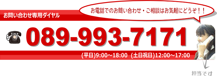 ナップファクトリーお問い合わせ番号案内 089-993-7171